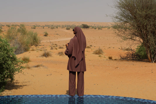 Mocha Burkini in the desert