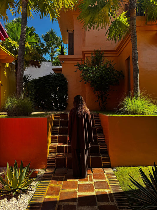 Nimiri burkini in Espresso color, premium modest swimwear for women