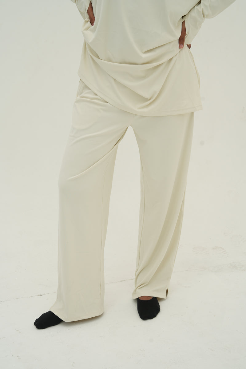 Essential Modeste Wide Leg Pants - Ivoire