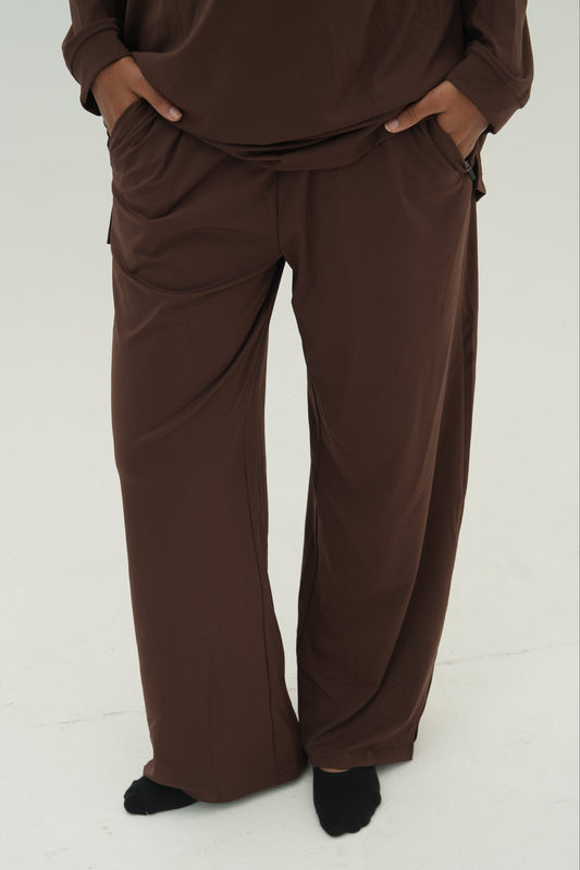 Essential Modeste Wide Leg Pants - Brun
