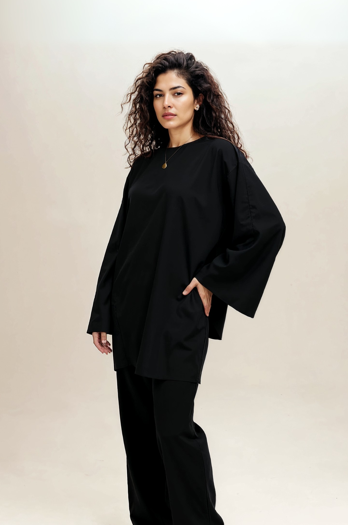 Nimirah Burkini Mocha – modest swimwear with hijab, quick-dry fabric detail